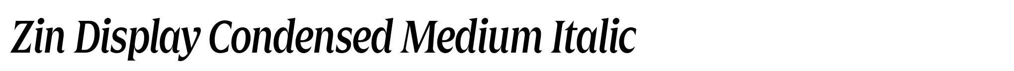 Zin Display Condensed Medium Italic image